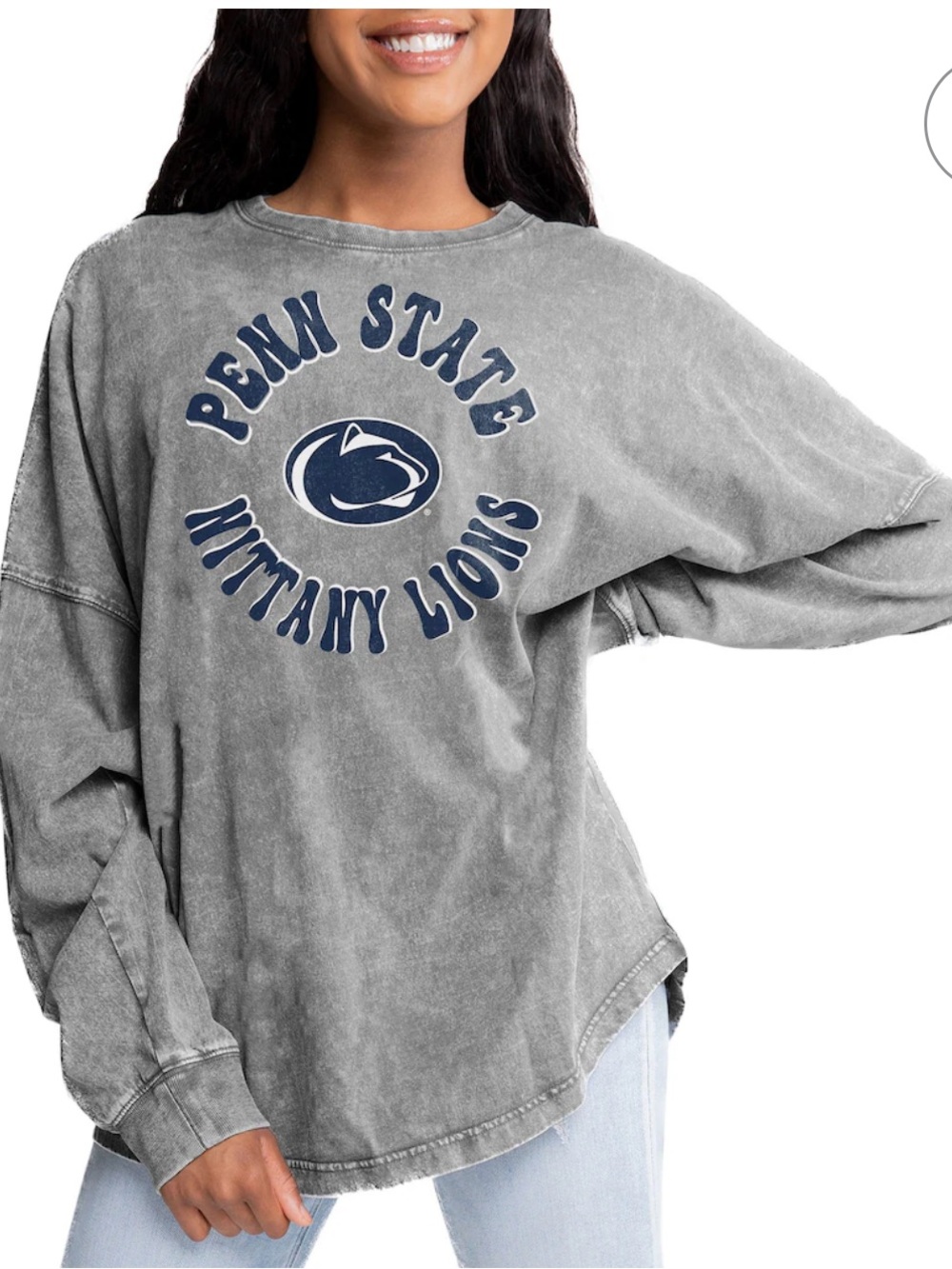 Penn State Nittany Lions Gameday Faded Wash Oversized Long Sleeve T-shirt